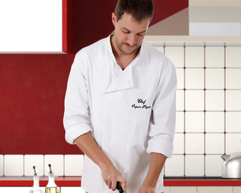 La Veste De Cuisinier Brodée Personnalisée 2 La Veste De Cuisinier Brodée Personnalisée – Image 2