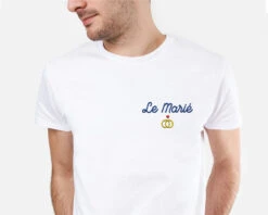 T-shirt Brodé Mariage Pour Homme -Cadeaux 026b36f932104f5a8f53233dc533eb5335d45521970e0e4847d1db996a4d39140