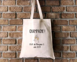 Tote Bag Personnalisable - Champagne Party - 100% Coton Naturel