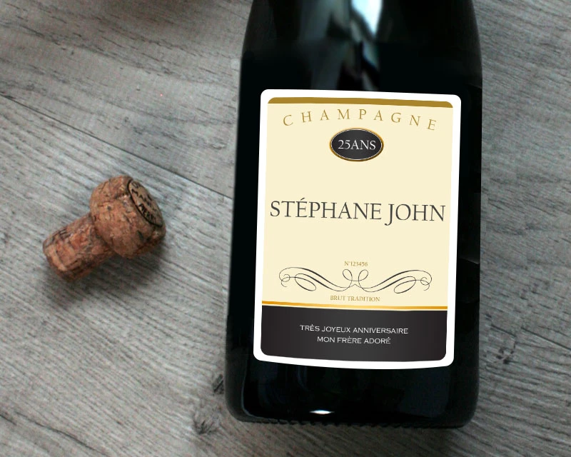 Champagne Anniversaire Classique Personnalisé 1 Champagne Anniversaire Classique Personnalisé