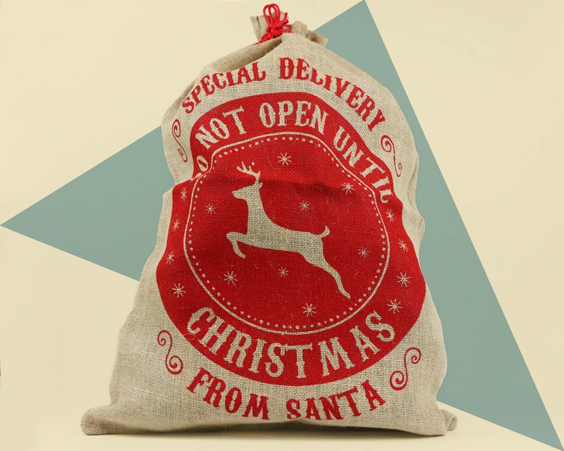 Baluchon De Noël XXL En Toile De Jute 2 Baluchon De Noël XXL En Toile De Jute – Image 2