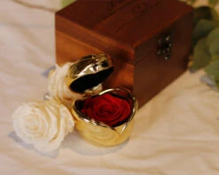 Bouton De Rose En Or Et Rose éternelle Secrète Dans Son Coffret En Bois Gravé -Cadeaux 0764a2a8cfa94739026c5de3d3f90049c4f91fc4e65235e491ced8b3d75435287