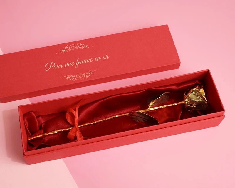 Grande Rose En Or (36 Cm) 24 Carats Dans Son écrin Personnalisé 5 Grande Rose En Or (36 Cm) 24 Carats Dans Son écrin Personnalisé – Image 5