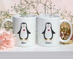 Lot De 2 Mugs Personnalisés - Pingouins -Cadeaux 07c399de3a888868a324bc0de140cd6c1c6687d6c58faab51afaabb0bafb5294