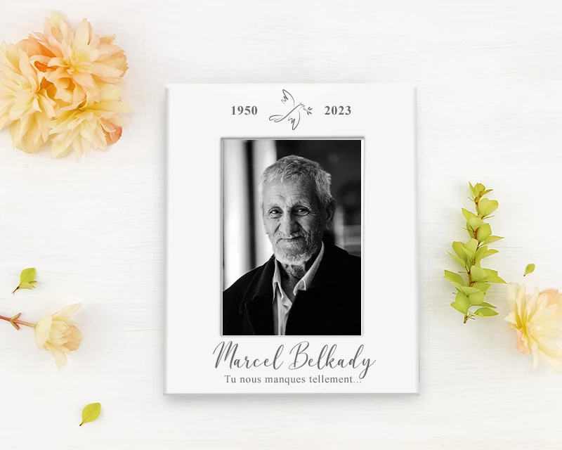 Cadre Photo En Métal Blanc - Deuil 2 Cadre Photo En Métal Blanc - Deuil – Image 2