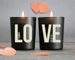Duo De Bougies Personnalisables Et Parfumées - LOVE