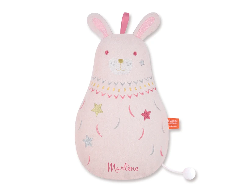 Peluche Musicale Brodée Personnalisable - Lapin Rose 2 Peluche Musicale Brodée Personnalisable - Lapin Rose – Image 2
