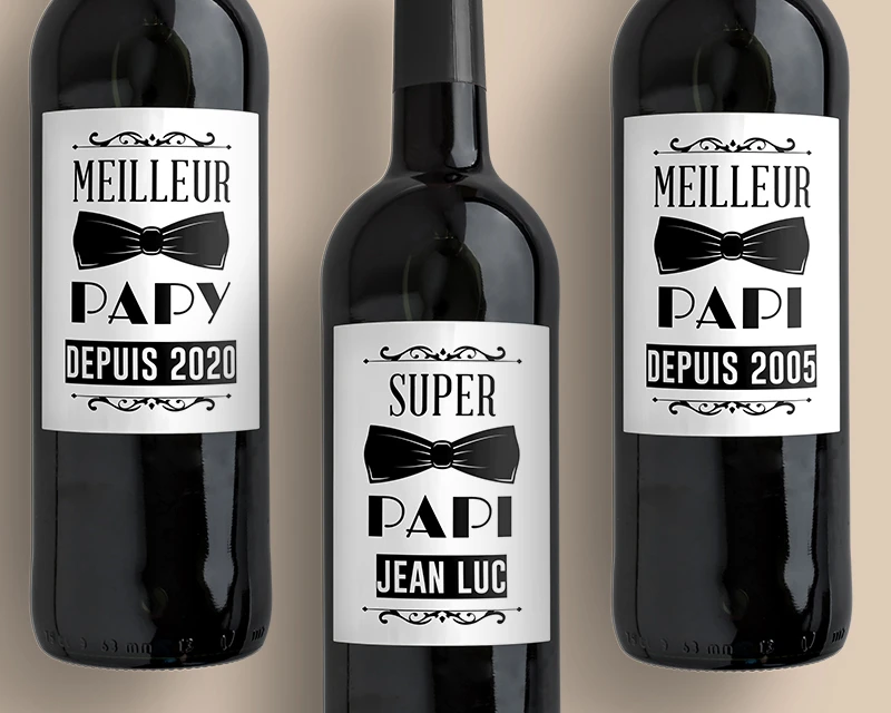 Bouteilles De Vin De Bordeaux - Meilleur Grand-Père 2 Bouteilles De Vin De Bordeaux - Meilleur Grand-Père – Image 2