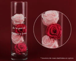 Vase Cylindrique Gravé Personnalisable - Message