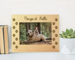 Cadre En Bois Gravé Empreintes Chien