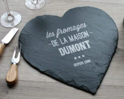 Plateau Ardoise Cœur Gravé -Cadeaux 210f476bc42fa48f43c508432b25fef02ac643e4a9e56d4198f3aa5c26864760