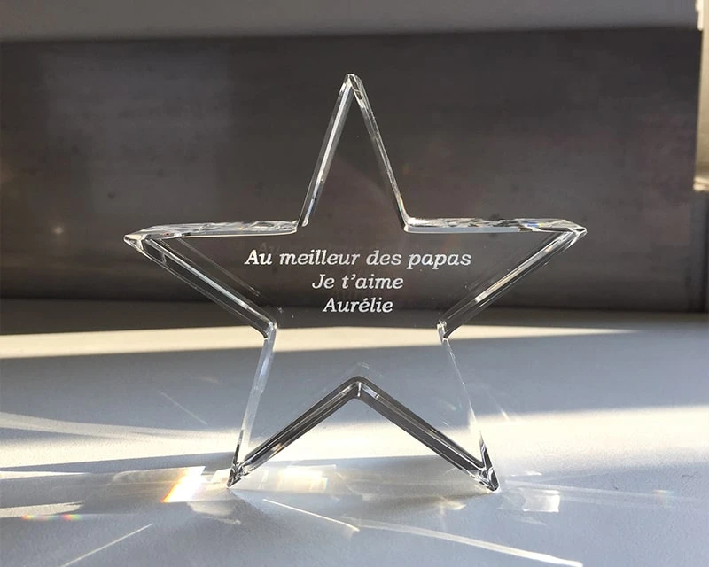 Trophée En Verre étoile Message 2 Trophée En Verre étoile Message – Image 2