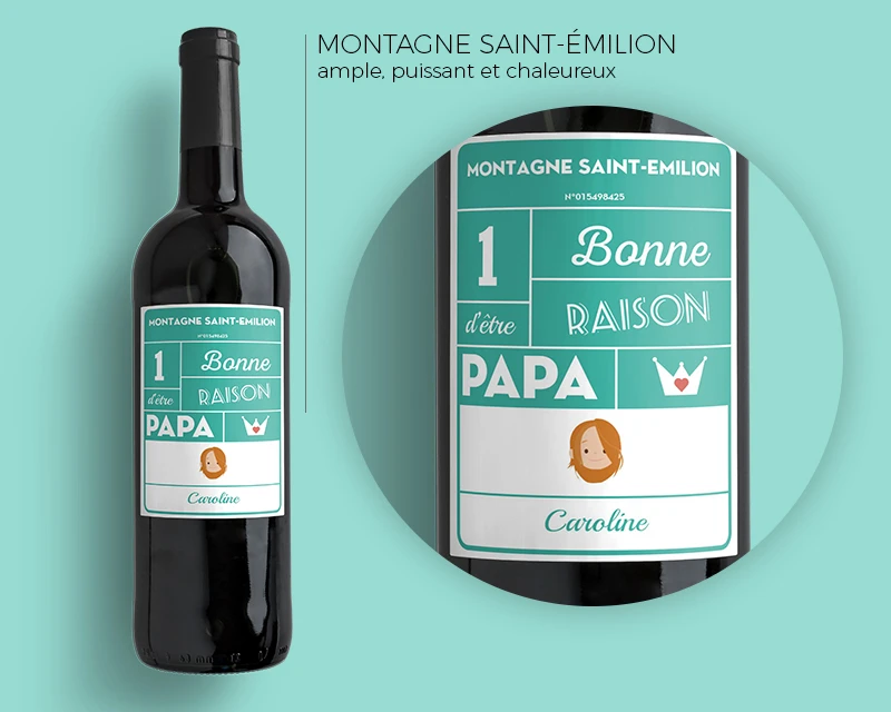 Bouteille De Vin Les Bonnes Raisons D'être Papa 2 Bouteille De Vin Les Bonnes Raisons D'être Papa – Image 2