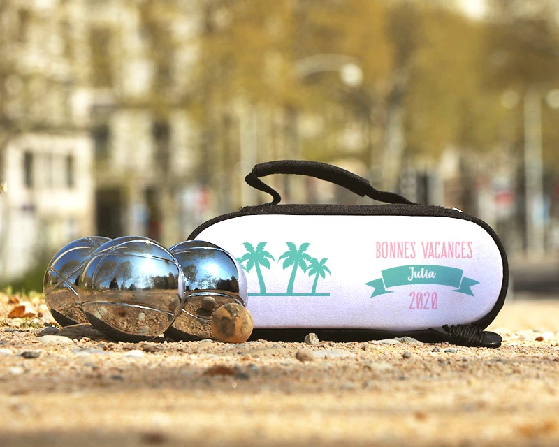 Sacoche De Pétanque Personnalisable Avec Option Triplette De Boules De Pétanque - Collection Été Palmier 3 Sacoche De Pétanque Personnalisable Avec Option Triplette De Boules De Pétanque - Collection Été Palmier – Image 3