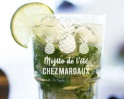 Verre à Mojito Personnalisable - Collection Été Ananas -Cadeaux 2ab62b65143bcab9efee674876c8a7e02a09516ea9b1b9813421dbf35e4722552