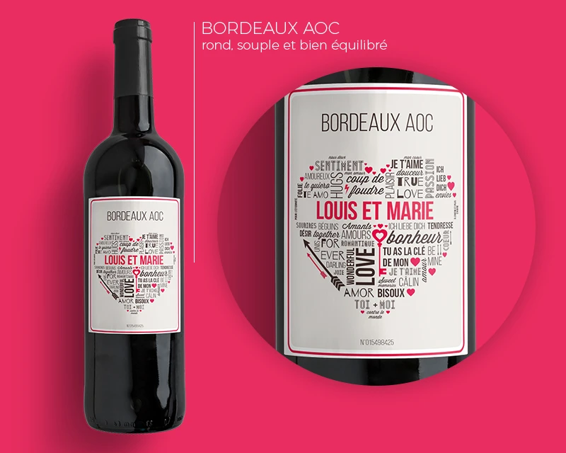 Bouteilles De Vins Mots D'Amour 1 Bouteilles De Vins Mots D'Amour