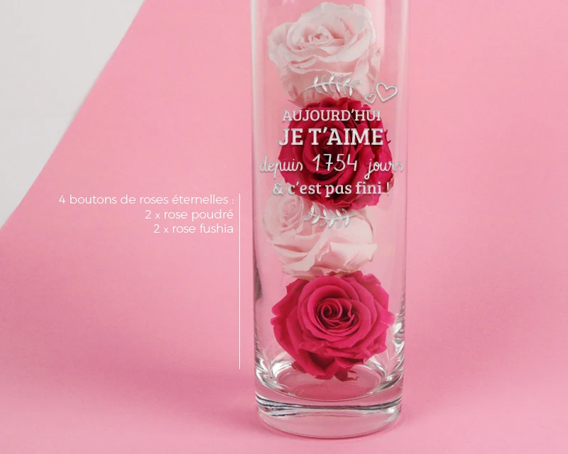 Vase Personnalisable - Aujourd'hui Je T'aime Depuis X Jours 4 Vase Personnalisable - Aujourd'hui Je T'aime Depuis X Jours – Image 4