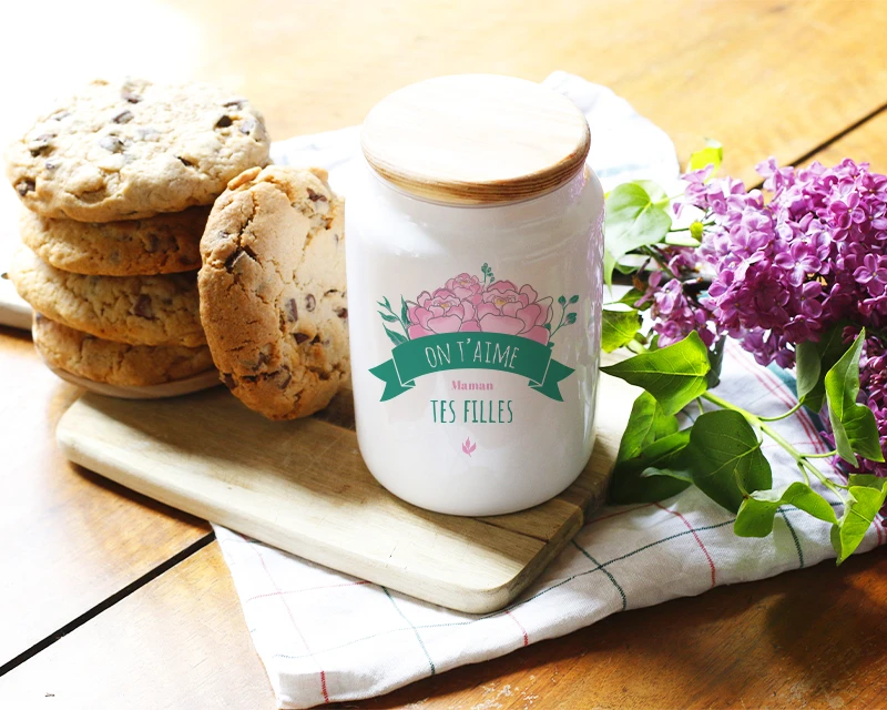 Pot à Biscuits Personnalisé - Maman Fleurie 2 Pot à Biscuits Personnalisé - Maman Fleurie – Image 2