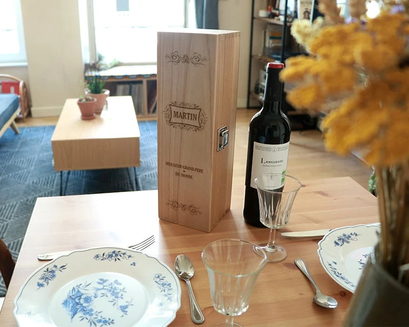 Caisse à Vin Grand-Père Gravée 2 Caisse à Vin Grand-Père Gravée – Image 2