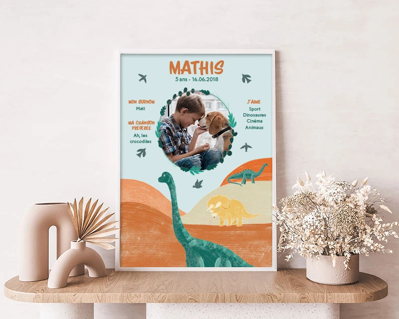Affiche Anniversaire Enfant Personnalisée - Dinosaure 1 Affiche Anniversaire Enfant Personnalisée - Dinosaure