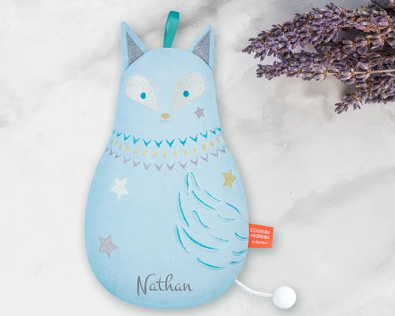 Peluche Musicale Brodée Personnalisable - Renard Bleu 1 Peluche Musicale Brodée Personnalisable - Renard Bleu