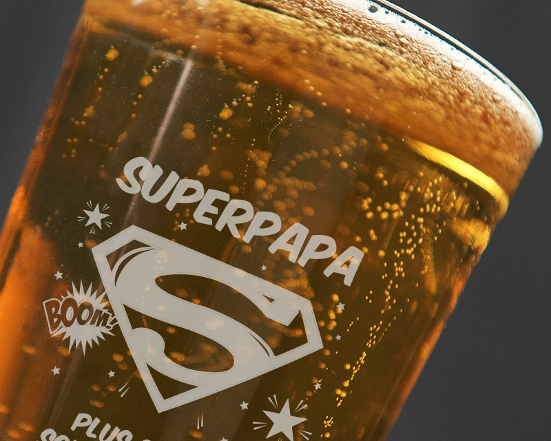 Verre à Bière Personnalisé - Super Papa 2 Verre à Bière Personnalisé - Super Papa – Image 2
