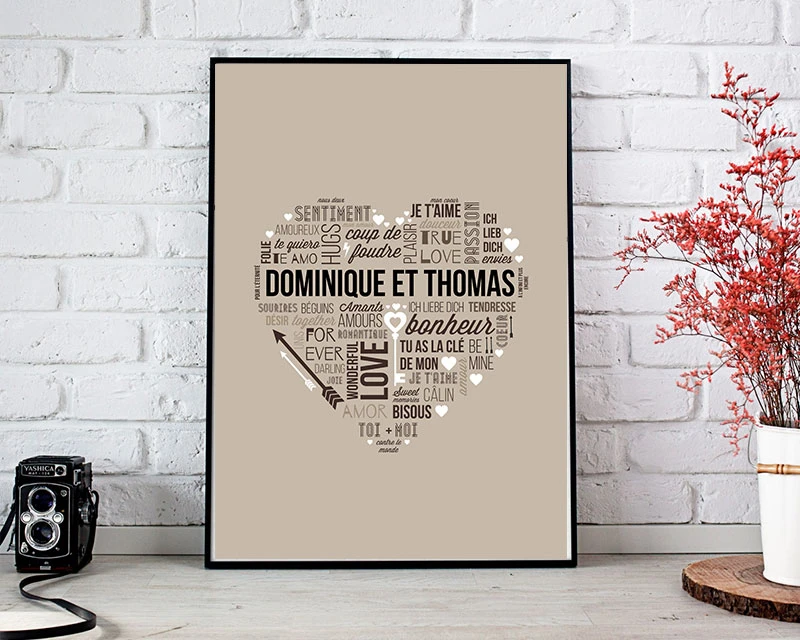 Affiche Mots D'Amour Taupe 1 Affiche Mots D'Amour Taupe