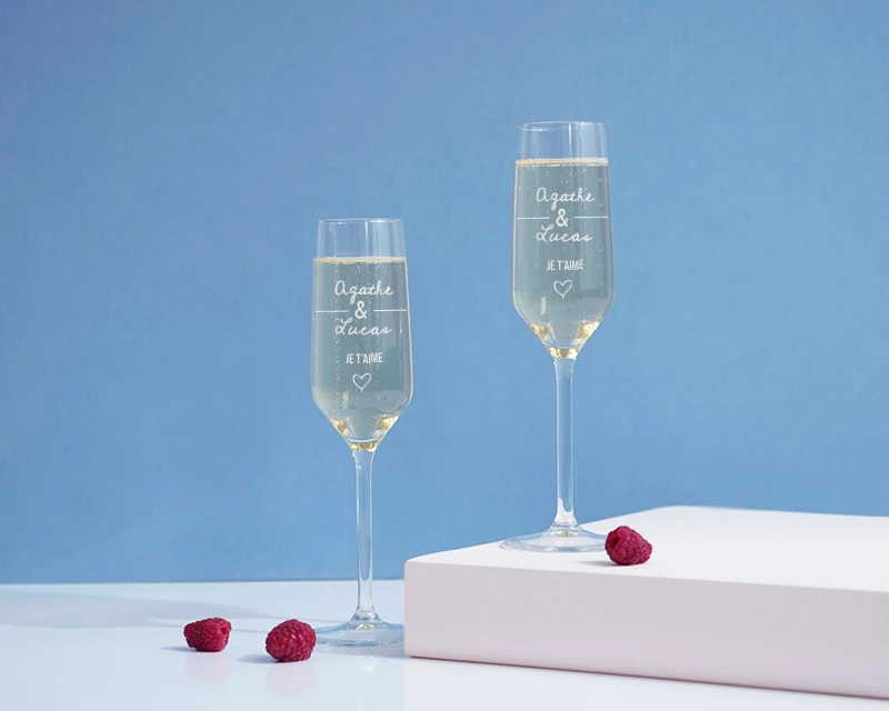 Lot De 2 Flûtes à Champagne Personnalisables - Jour De Rencontre 2 Lot De 2 Flûtes à Champagne Personnalisables - Jour De Rencontre – Image 2