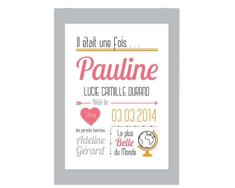 Affiche Naissance Fille 4 Affiche Naissance Fille – Image 4