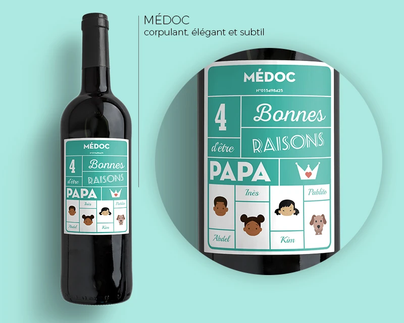Bouteille De Vin Les Bonnes Raisons D'être Papa 4 Bouteille De Vin Les Bonnes Raisons D'être Papa – Image 4