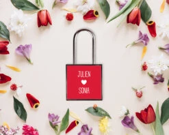 Cadenas De L'Amour Personnalisable - Prénoms - Rouge Passion
