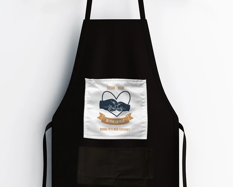Tablier Noir Personnalisable - De Père En Fils - Fille 1 Tablier Noir Personnalisable - De Père En Fils - Fille