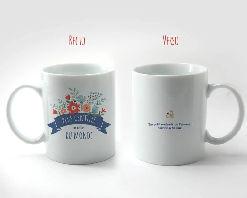 Mug Personnalisé Et Ses Biscuits - Mamie Fleurie 2 Mug Personnalisé Et Ses Biscuits - Mamie Fleurie – Image 2
