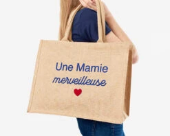 Cabas En Toile De Jute Brodé