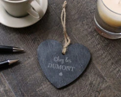 Coeur Ardoise à Suspendre Famille