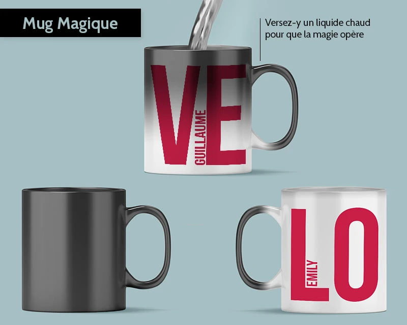 Lot De 2 Mugs Personnalisés - Love 2 Lot De 2 Mugs Personnalisés - Love – Image 2