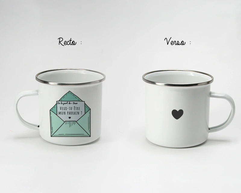 Tasse En émail Personnalisée - Veux-tu être (...) ? 2 Tasse En émail Personnalisée - Veux-tu être (...) ? – Image 2