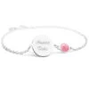 Bracelet Médaille Pour Femme - Nacre Blanche Ou Pierre Rose