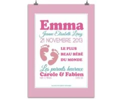 Affiche Naissance Baby Girl