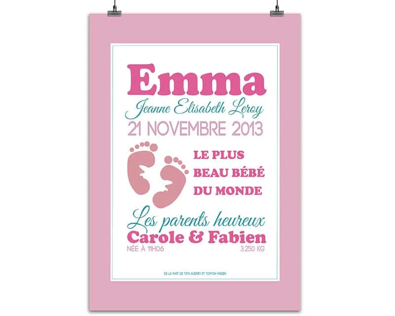 Affiche Naissance Baby Girl 1 Affiche Naissance Baby Girl