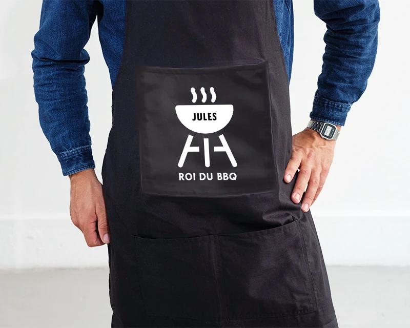Tablier Noir Personnalisable - Barbecue 2 Tablier Noir Personnalisable - Barbecue – Image 2