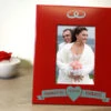 Cadre Métal Rouge Gravé Mariage