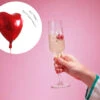 DUO Ballon Cœur Hélium Et 2 Flûtes à Champagne Personnalisables - LOVE