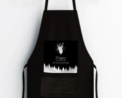 Tablier Noir Personnalisable - Cerf -Cadeaux 657957a8a10c817e5d742a88f17325dbe7f2d27bbc1ecaaaffabc48dbd4e397