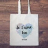 Tote Bag Personnalisé - Coeur Message