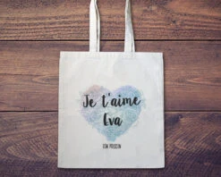 Tote Bag Personnalisé - Coeur Message