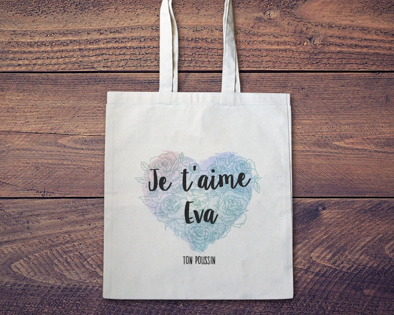 Tote Bag Personnalisé - Coeur Message 1 Tote Bag Personnalisé - Coeur Message