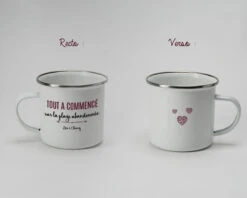 Tasse En émail Personnalisée - Tout A Commencé...