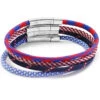 Bracelet Personnalisé Pour Homme - Cordon Bordeaux Et Blanc