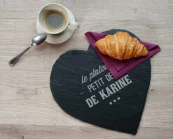 Plateau Ardoise Cœur Gravé